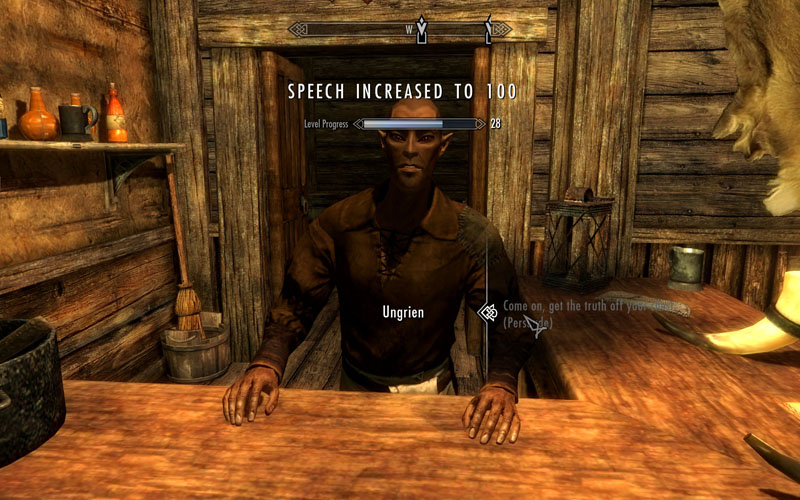 Skyrim Glitch: Get 100 Speech