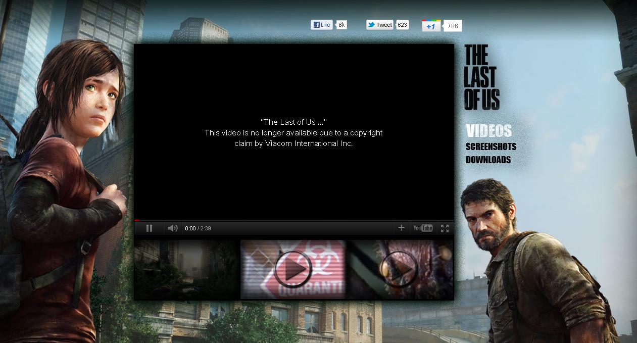Official Trailer for The Last of Us Pulled Due to Viacom Copyright Claim