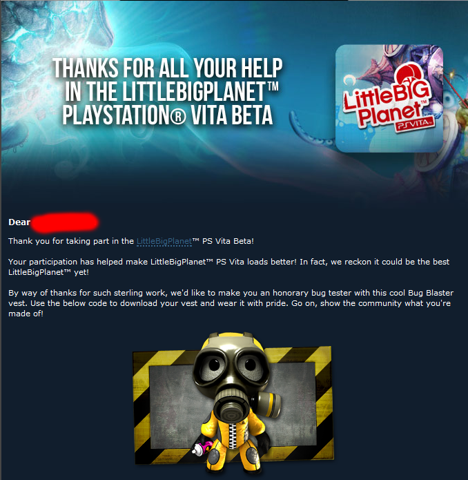 LittleBigPlanet Vita Beta Rewards Being Sent Out
