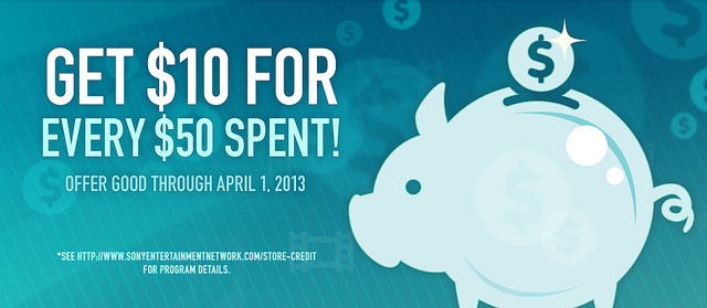 PSN Promotion: Spend $50 and get $10 back