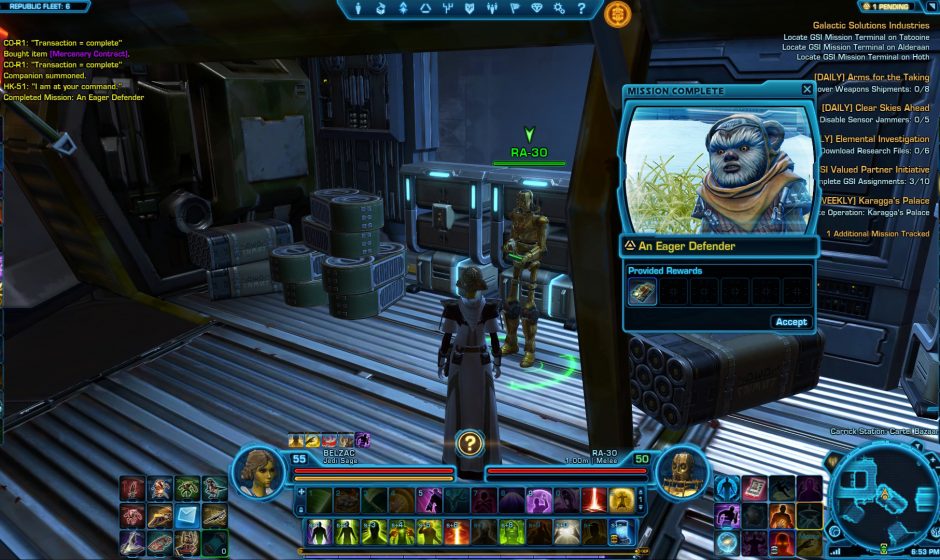 SWTOR Game Update 2.3 introduces Treek, a new Ewok companion