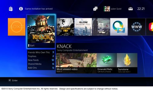 ps4 interface