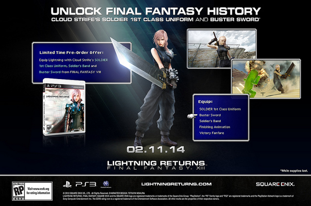 Get Final Fantasy VII DLC With Lightning Returns: Final Fantasy XIII Pre-Order