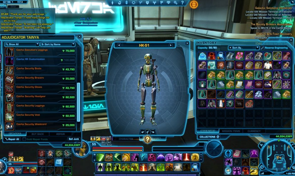 SWTOR Game Update 2.3 adds one more customization for HK-51