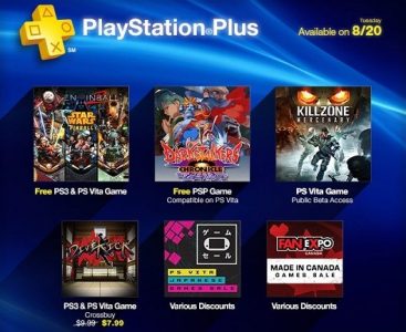 PlayStation Plus August 20