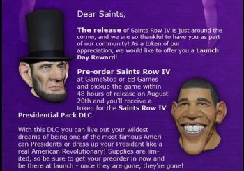 Saints Row 4 allows you to dress up as President Obama or Lincoln