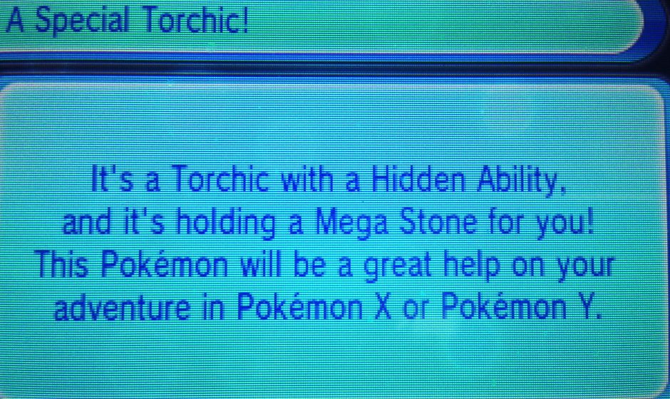 PSA: Get your Special Edition Torchic in Pokemon X and Pokemon Y