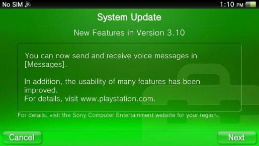 PS Vita 3.10 Firmware