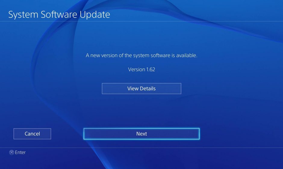 PS4 1.62 Firmware Now Available