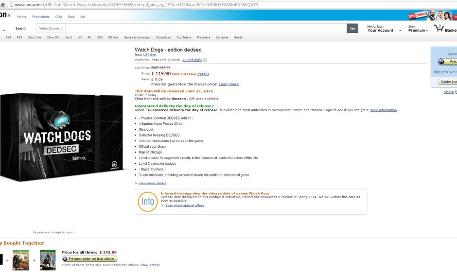 Rumor: Watch Dogs Release Date Outed By Amazon
