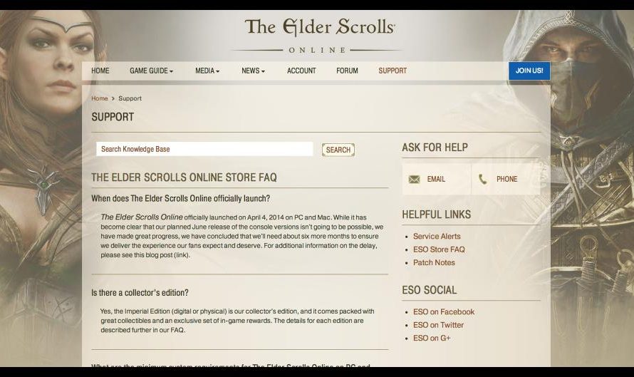 The Elder Scrolls Online Console Version Delayed By Six Months