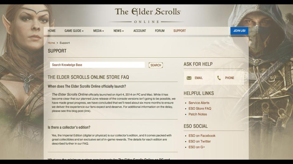 The Elder Scrolls Online Console Version Delayed By Six Months