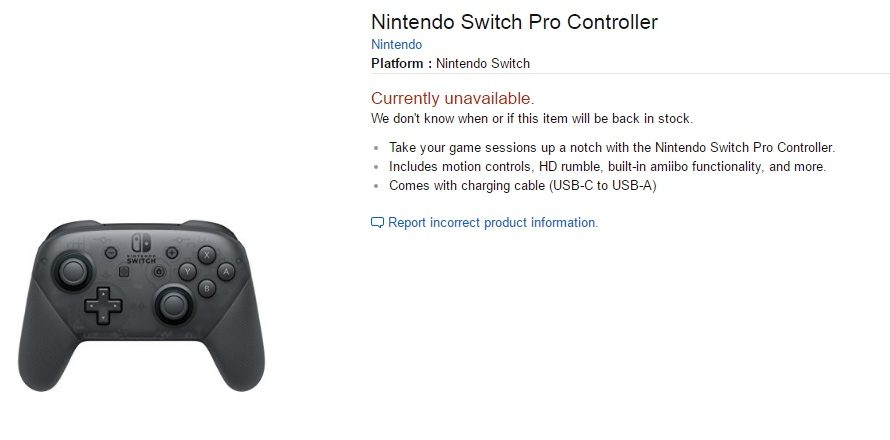 Nintendo Switch Pro Controller Already Sold Out At Amazon