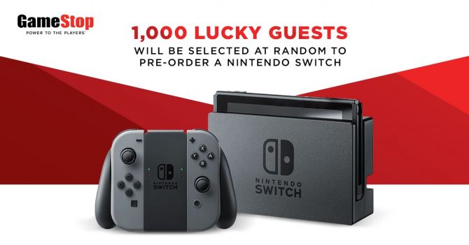 Gamestop Is Allowing 1000 Random Customers To Pre-order The Nintendo Switch