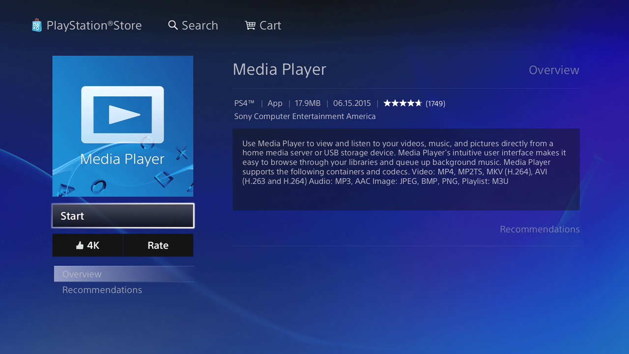Media Player Getting Update To Support 4K Videos On PS4 Pro