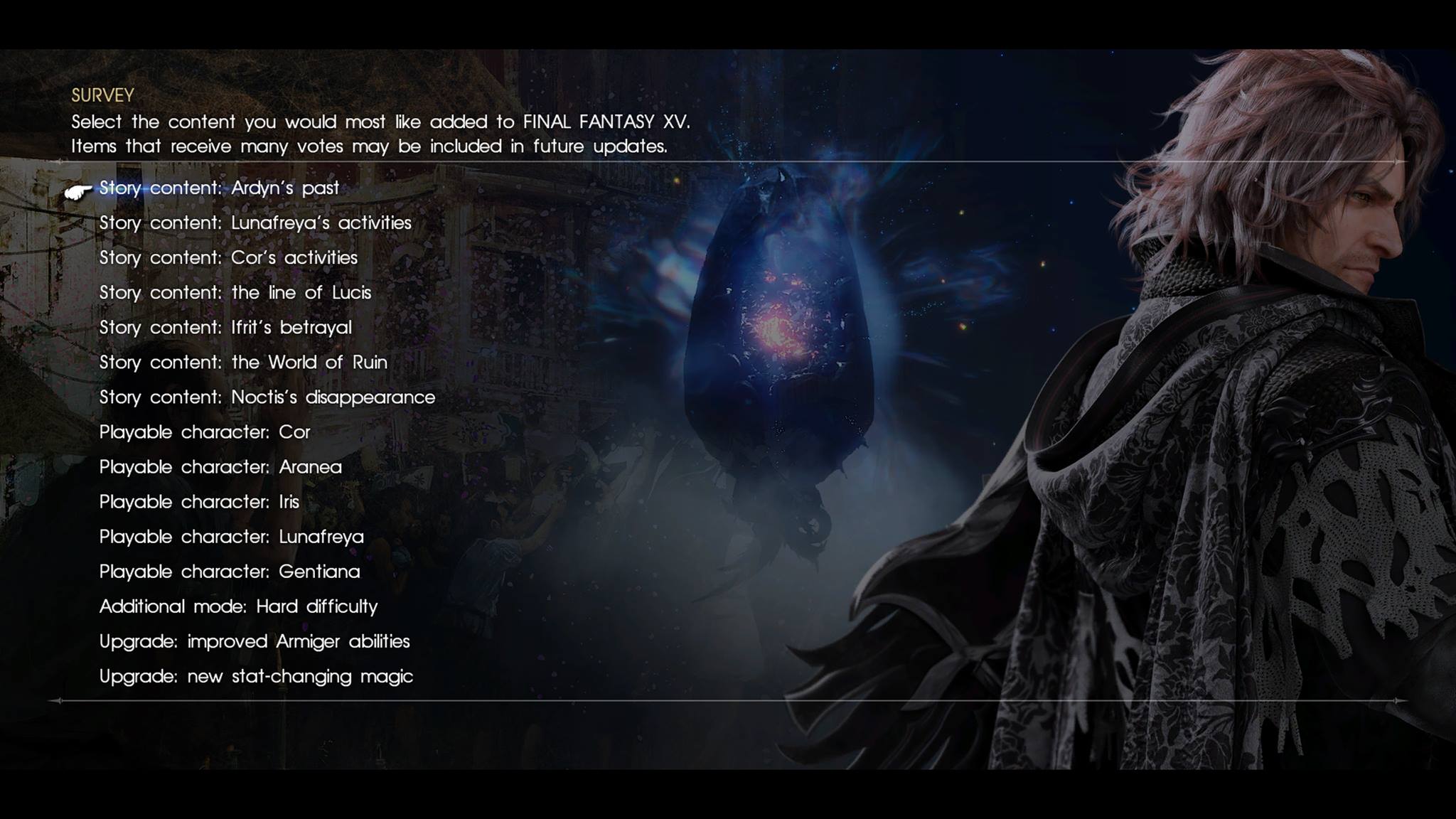 Final Fantasy XV Survey Teases Playable Female Characters And More Story DLC