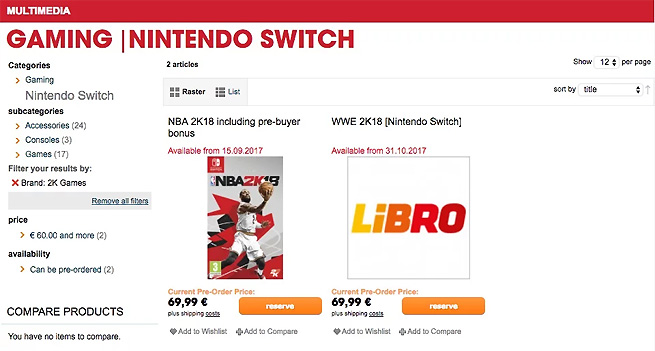 Retailer Lists WWE 2K18 Will Be Available For Nintendo Switch
