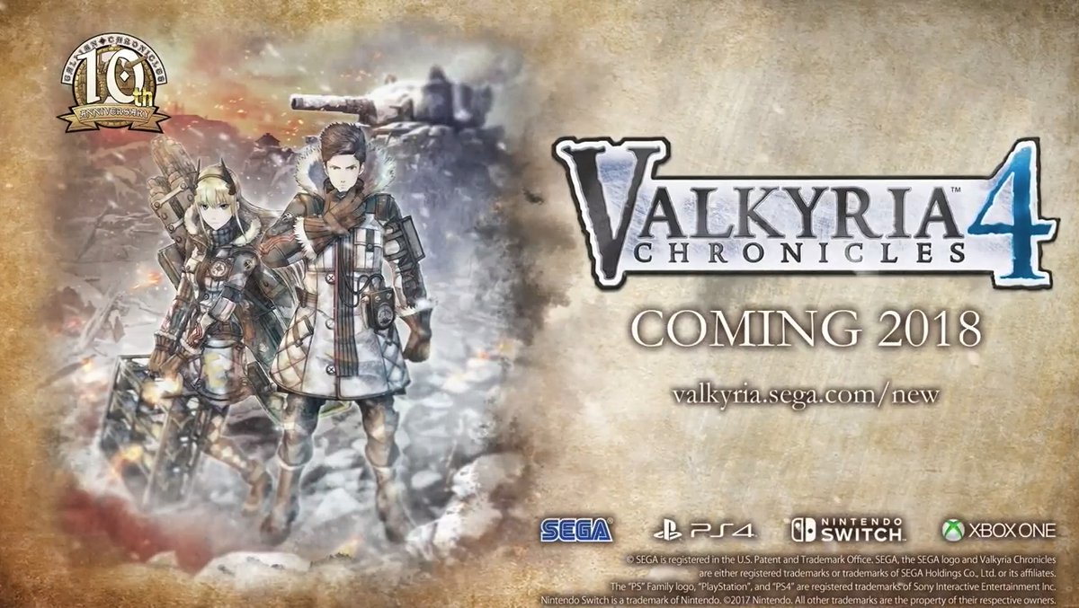 Valkyria Chronicles 4 Releasing For PS4, Xbox One And Nintendo Switch Next Year