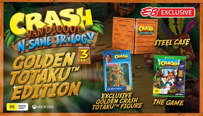 EB Games Australia Announces Exclusive Crash Bandicoot: N-Sane Trilogy Golden Totaku Edition