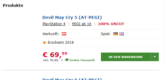 Devil May Cry 5 Has Now Been Listed By An Austrian Retailer