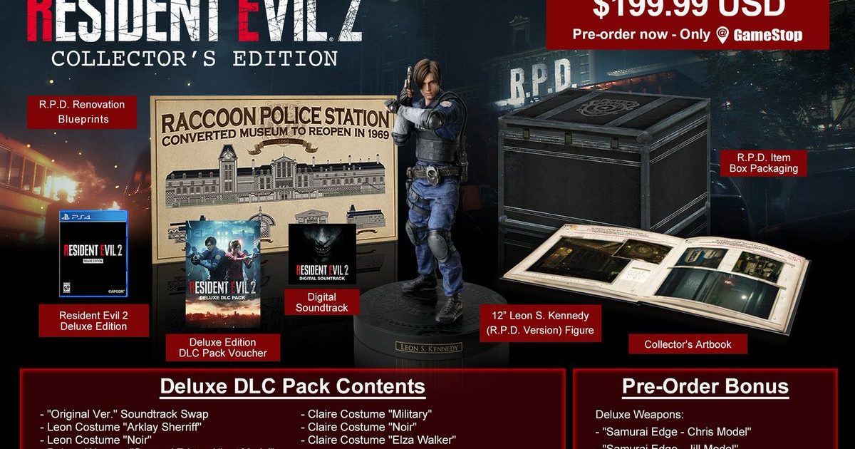 Gamestop Reveals Resident Evil 2 Remake Collector’s Edition