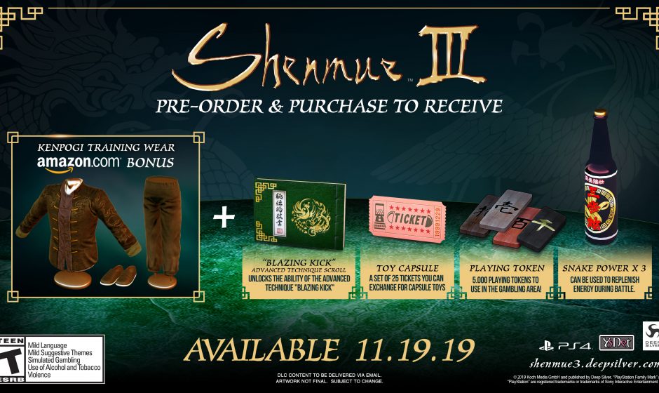 Shenmue III Pre-Order Bonuses detailed