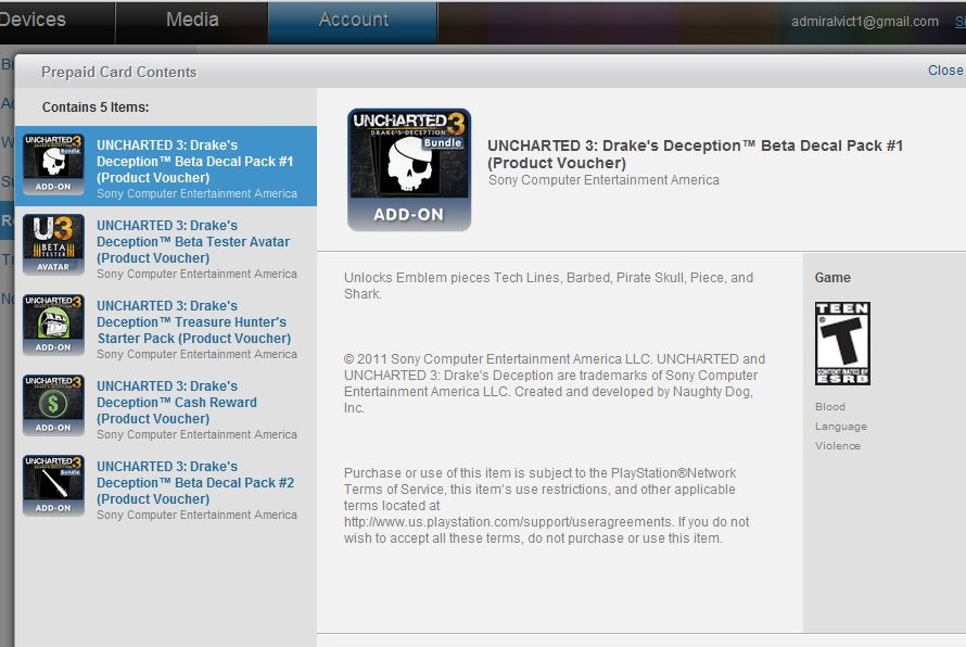 Sony Sending Out Uncharted 3 Beta Rewards