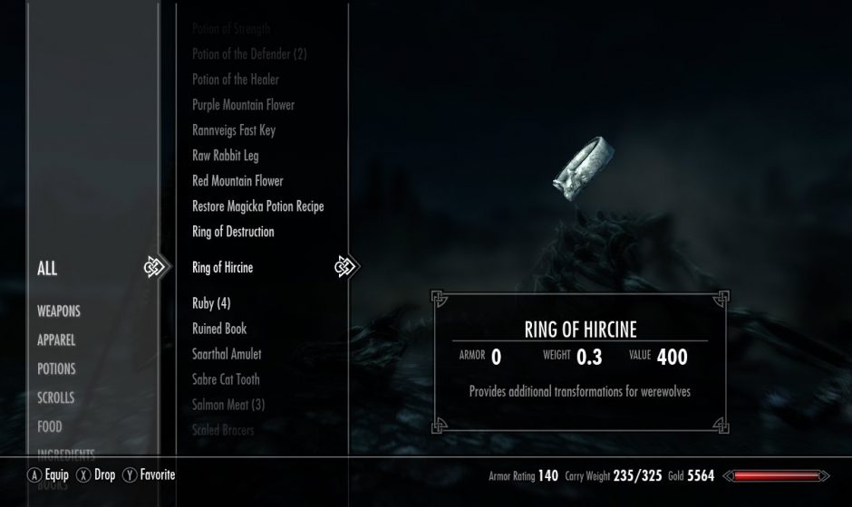 Skyrim - The Cursed Ring of Hircine or the Savior's Hide? (Daedra Artifact)