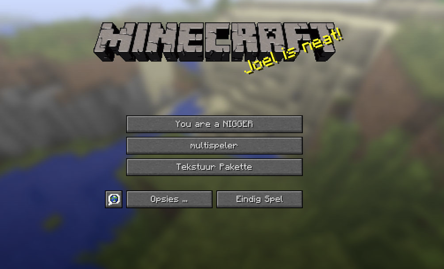 Racial Slur Found in Minecraft Menu