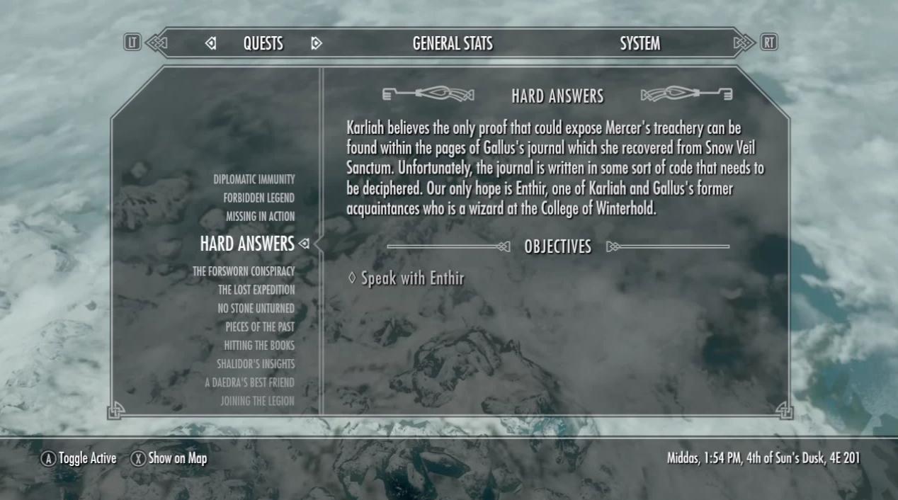 Skyrim Sidequest – Hard Answers