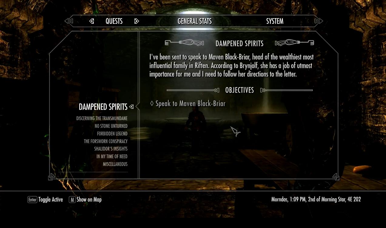 Skyrim Sidequest – Dampened Spirits