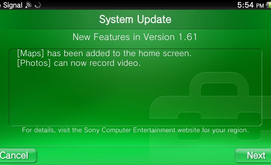 PlayStation Vita 1.61 Firmware Now Available for Download