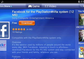 Facebook Now on PlayStation Vita