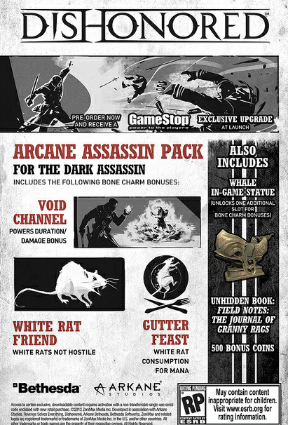 Dishonored Pre-Order Bonuses Revealed