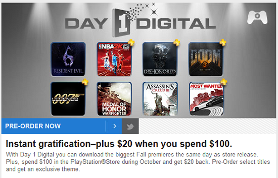 Spend $100 on the PSN Store and Get $20 Back