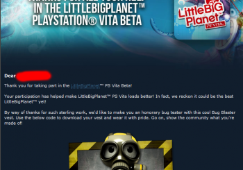LittleBigPlanet Vita Beta Rewards Being Sent Out