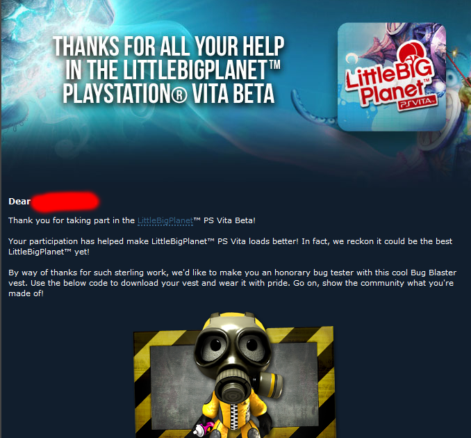 LittleBigPlanet Vita Beta Rewards Being Sent Out