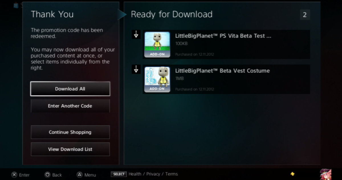 Check your PSN Account for your LittleBigPlanet Karting Beta Rewards
