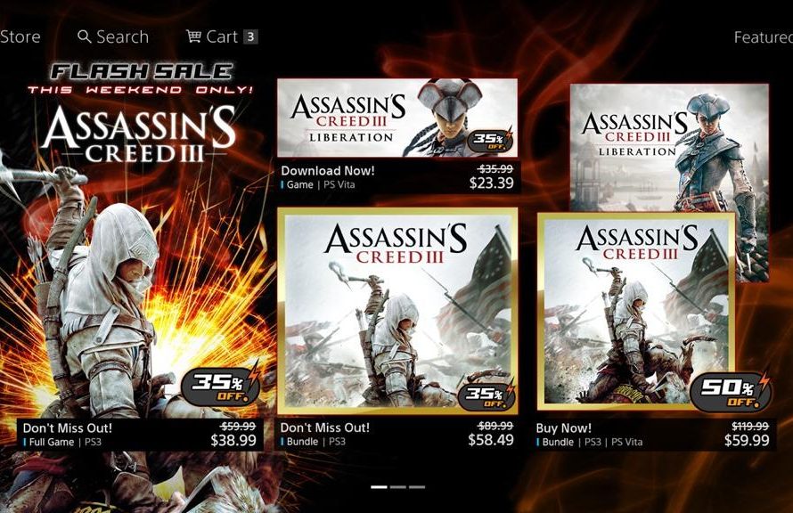 Assassin’s Creed 3 and Liberation Discounted on PlayStation Store