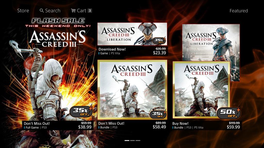 Assassin’s Creed 3 and Liberation Discounted on PlayStation Store