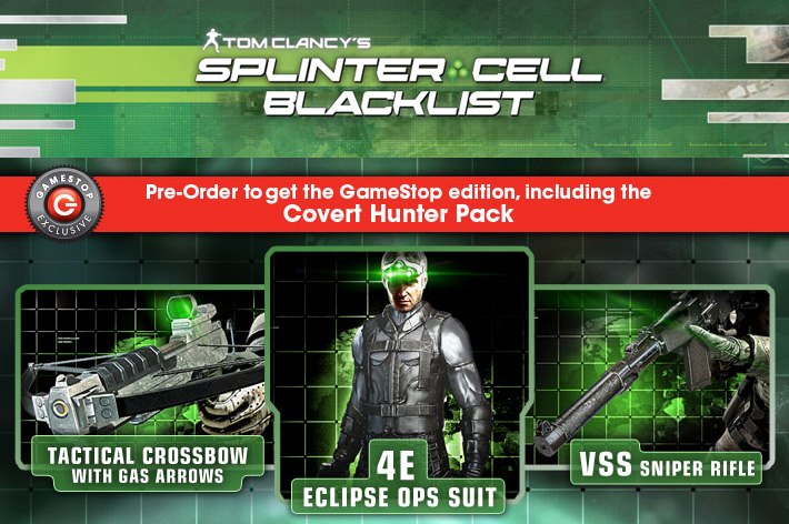 Gamestop Announces Exclusive Splinter Cell Blacklist Pre-Order Bonuses