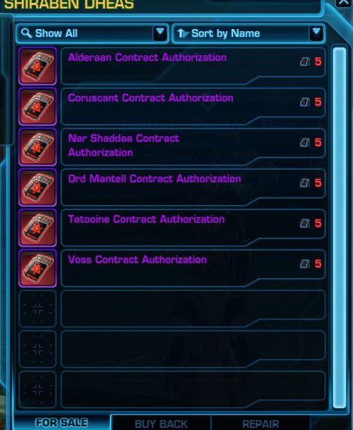 SWTOR Bounty Contract Event – Kingpin Contracts Overview