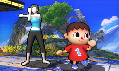Wii Fit Trainer and Villager surfaces for Super Smash Bros. 3DS