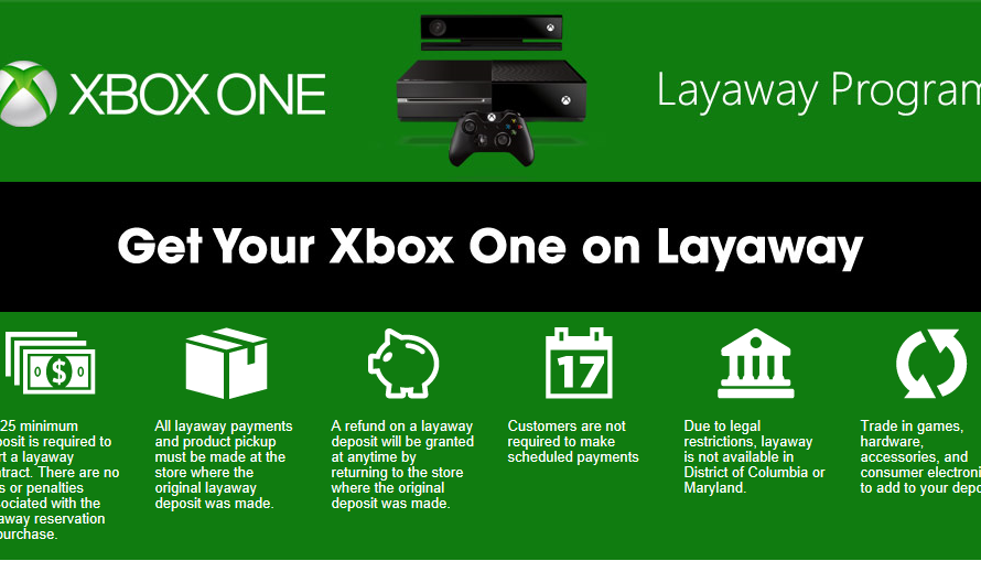 Gamestop Is Now Offering Xbox One Layaway Program