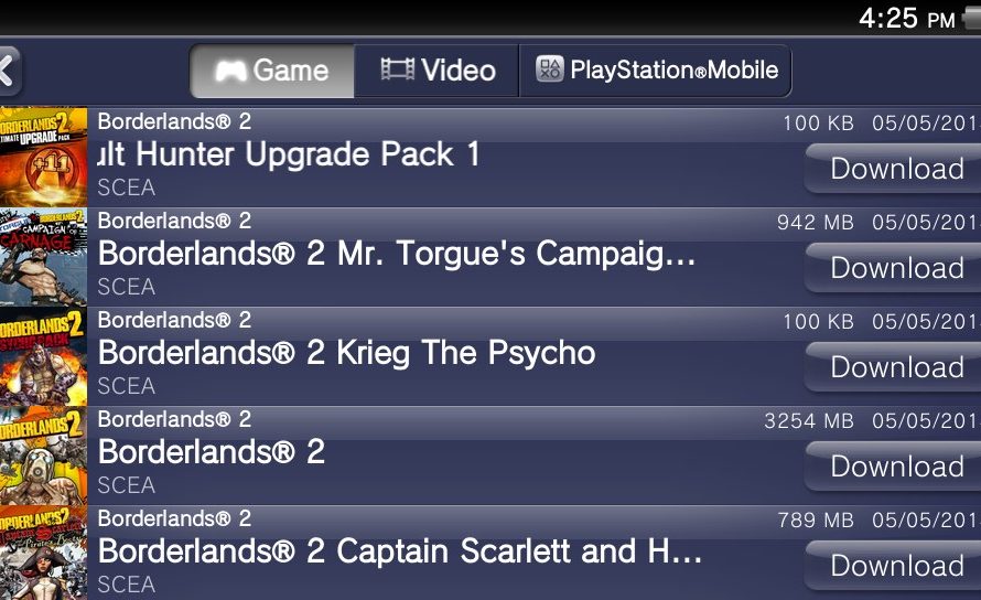 Borderlands 2 on PSN Requires Large Memory Card Space On PS Vita