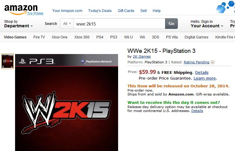 Amazon Lists Possible Release Date And Platforms For WWE 2K15