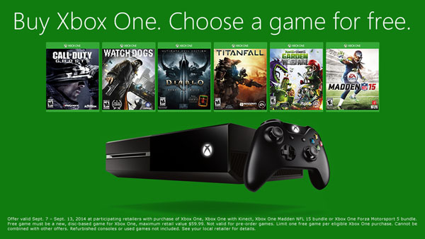 Buy an Xbox One next week, get any full game for free