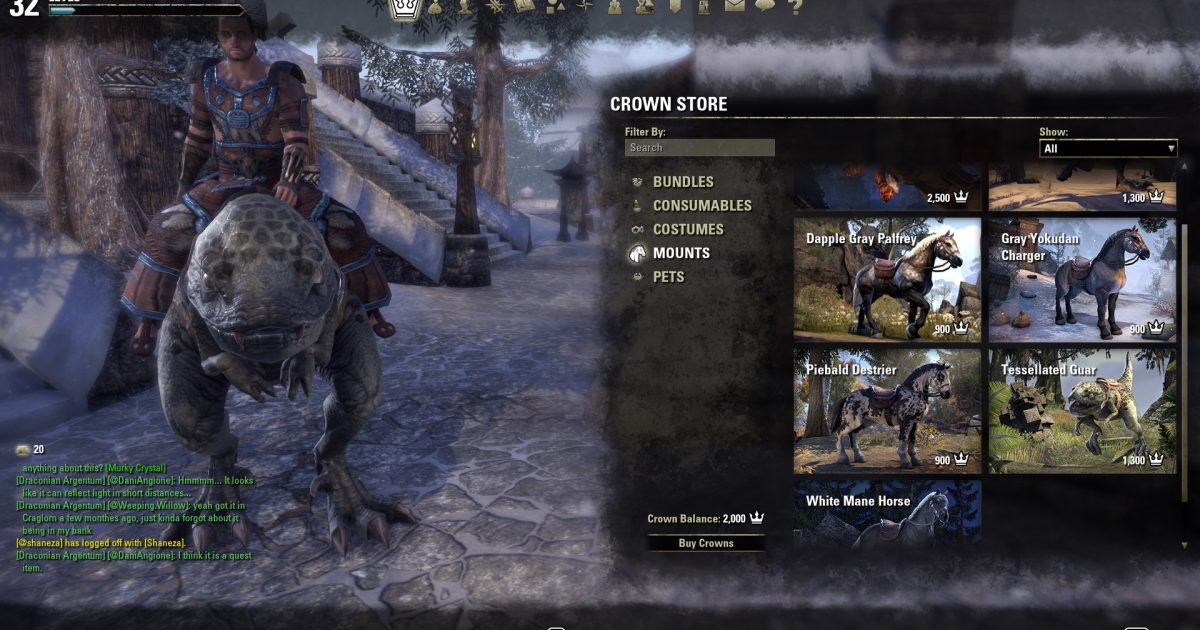 The Elder Scrolls Online officially opens the “Crown Store”
