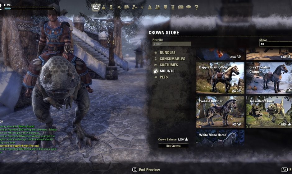 The Elder Scrolls Online officially opens the “Crown Store”