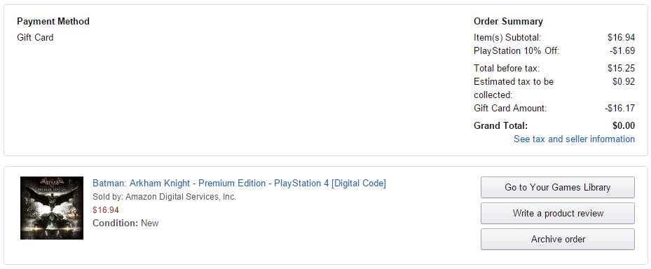 batman arkham knight ps4 digital code